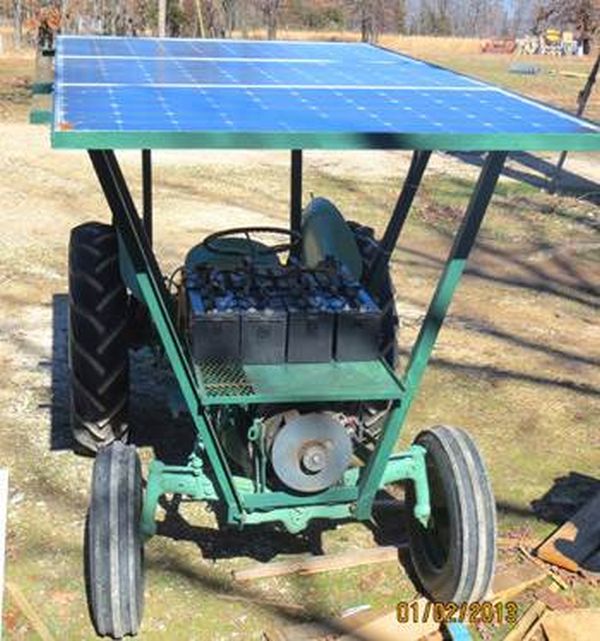Homemade solar powered tractor