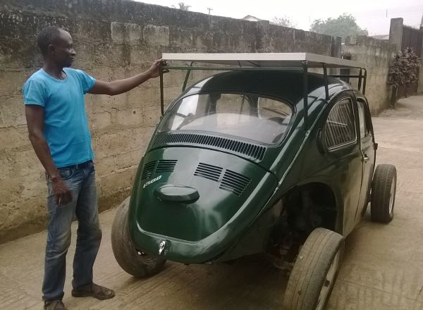 A Nigerian student built a car that can run on solar and wind power