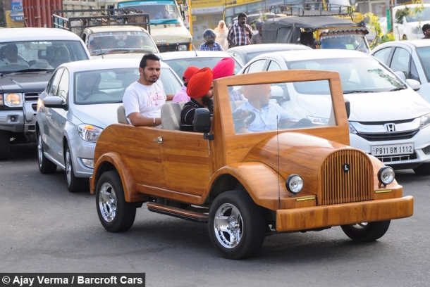 Indian father-son duo creates amazing working wooden car 10