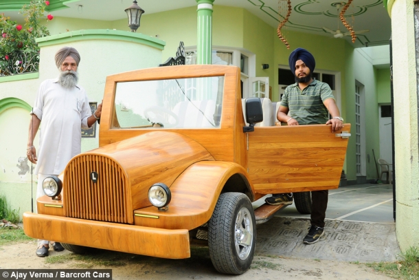 Indian father-son duo creates amazing working wooden car