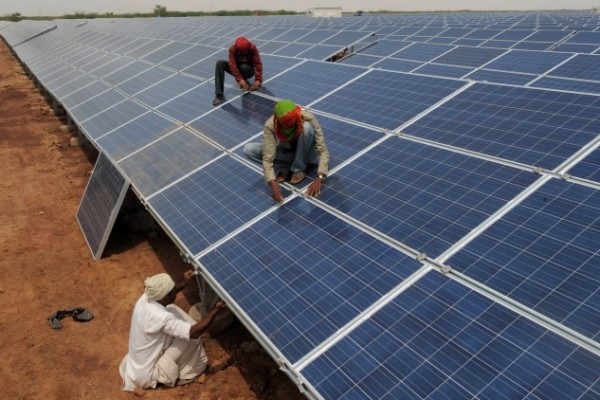 Indian workers give the finishing touche