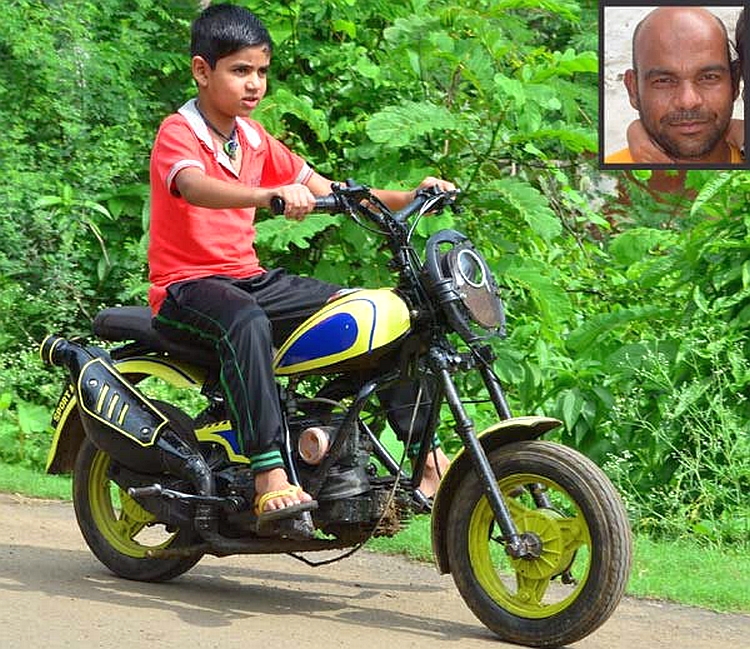 Indian mechanic builds motorbike from scrap