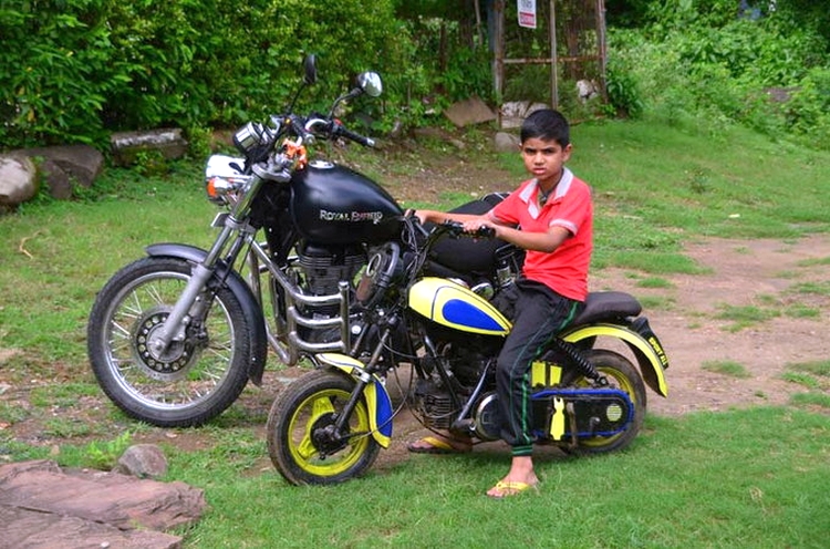 Indian motorbike from old auto parts