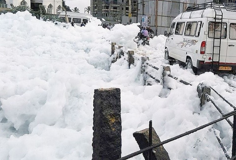 Foam flakes from Bellandur 13