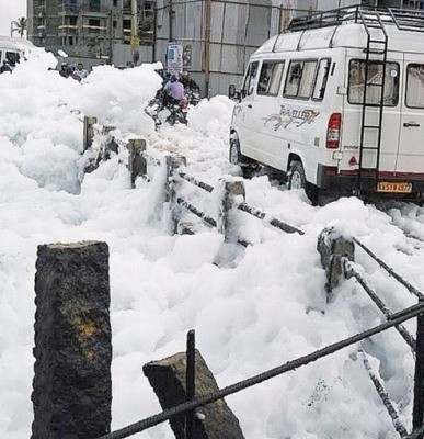 Foam flakes from Bellandur 13