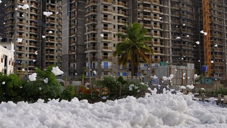 Foam flakes from Bellandur 4