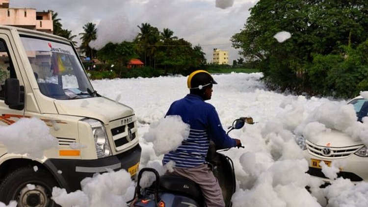 Foam flakes from Bellandur 6