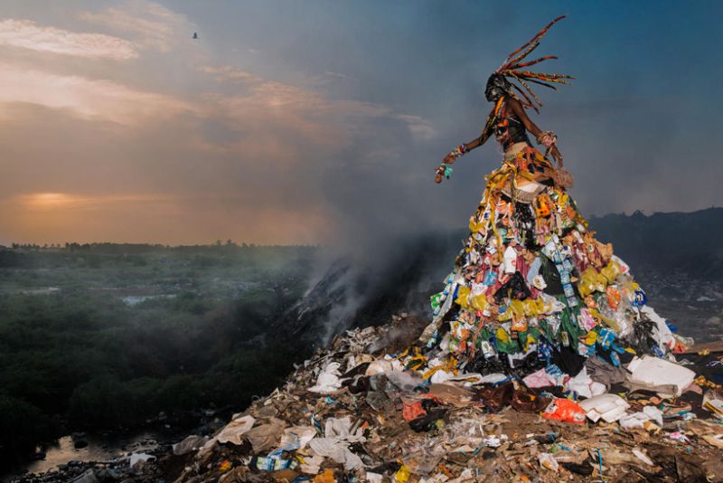 Costumes made of garbage