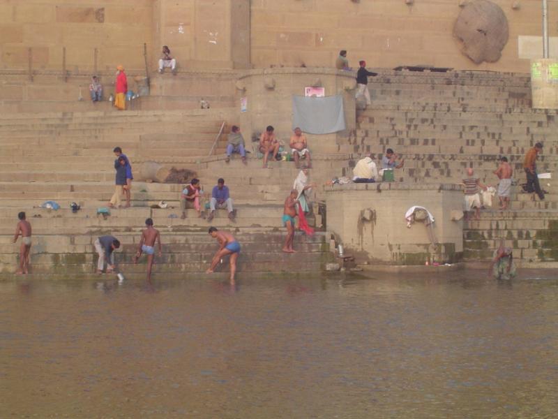 Bathing in the corpse-filled Ganges!