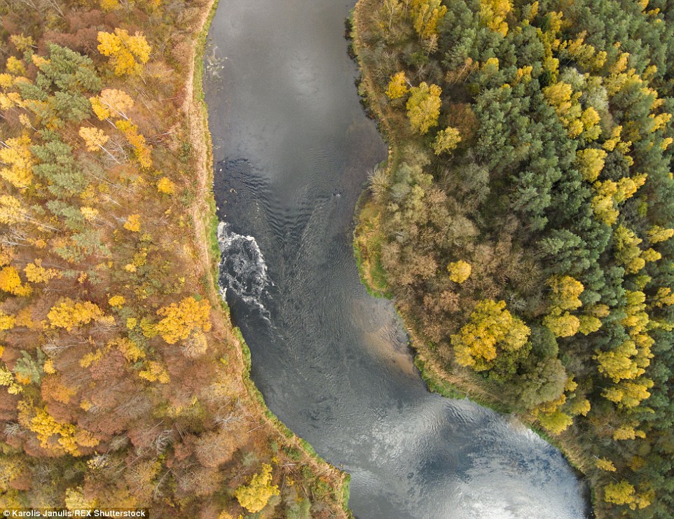 Lithuania autmun drone footage 7