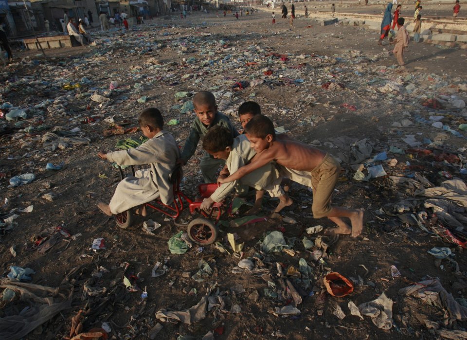 a slum area of Karachi, Pakistan