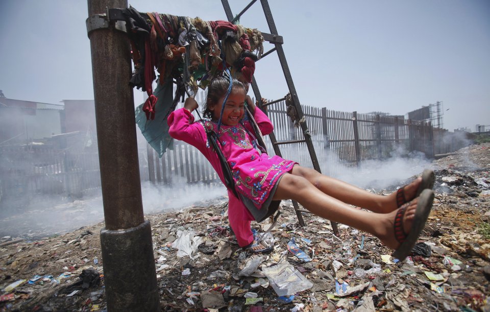 garbage dump in Mumbai, India.
