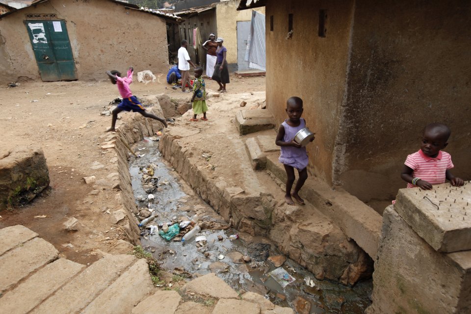 open sewer in Kampala, Uganda
