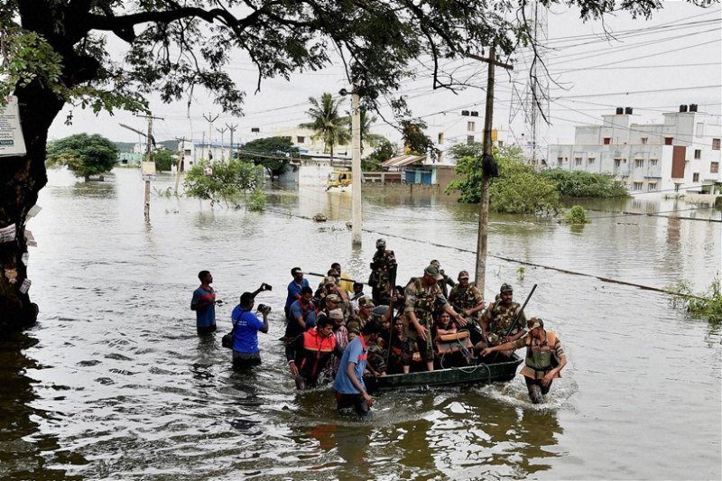 Army's flood relief operations in Chennai