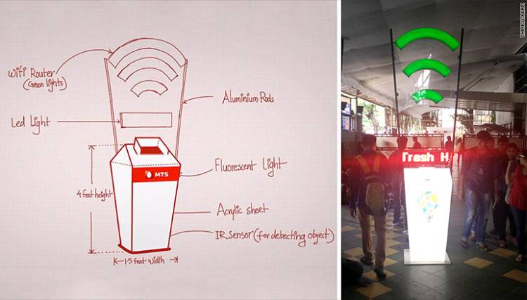 Free wi-fi dustbin by ThinkScream