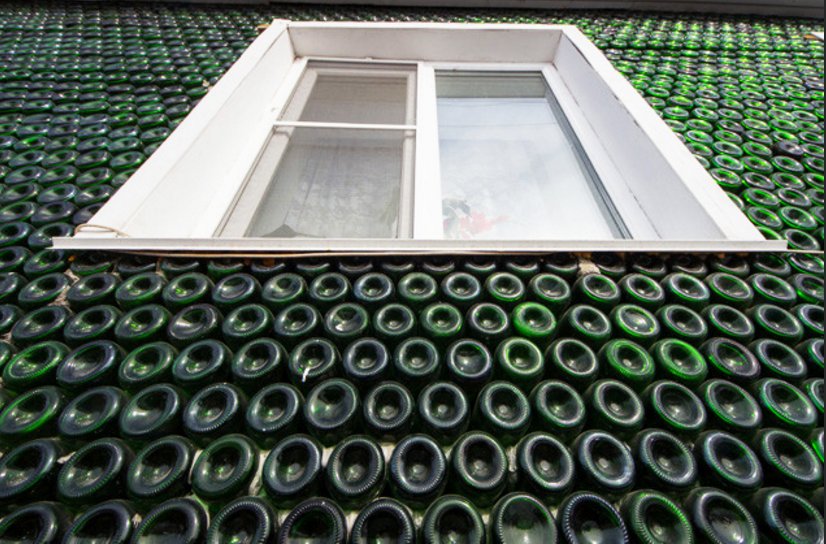 Champaign bottle house