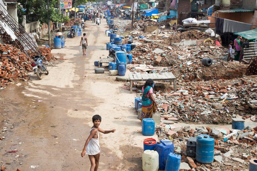 In A Slum of New Delhi