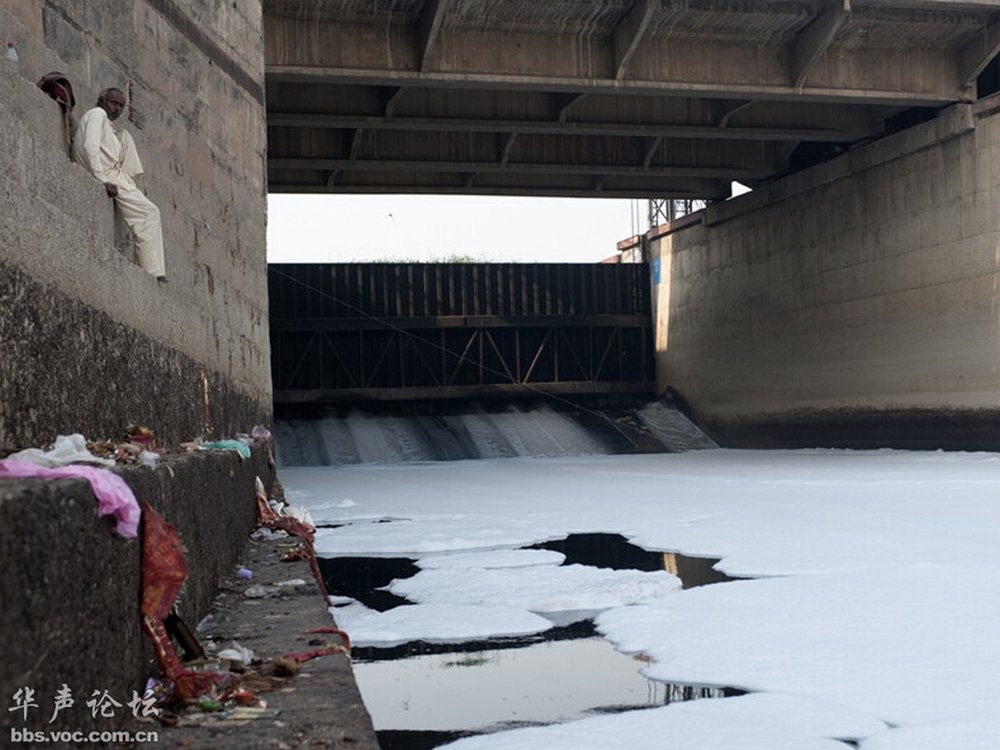 Heavily Polluted Yamuna River