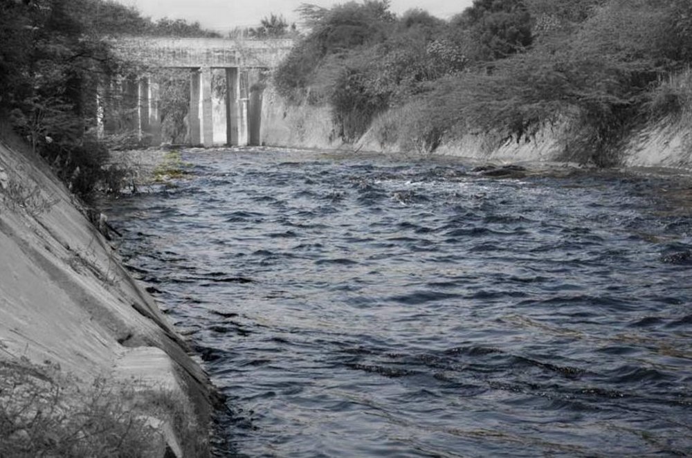Najafgarh sewage water flowing into River Yamuna