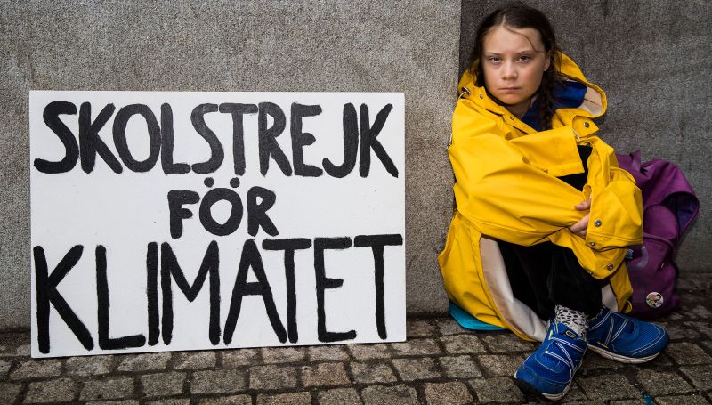 Teenager Greta Thunberg Leading Protests against Inaction on Climate Crisis