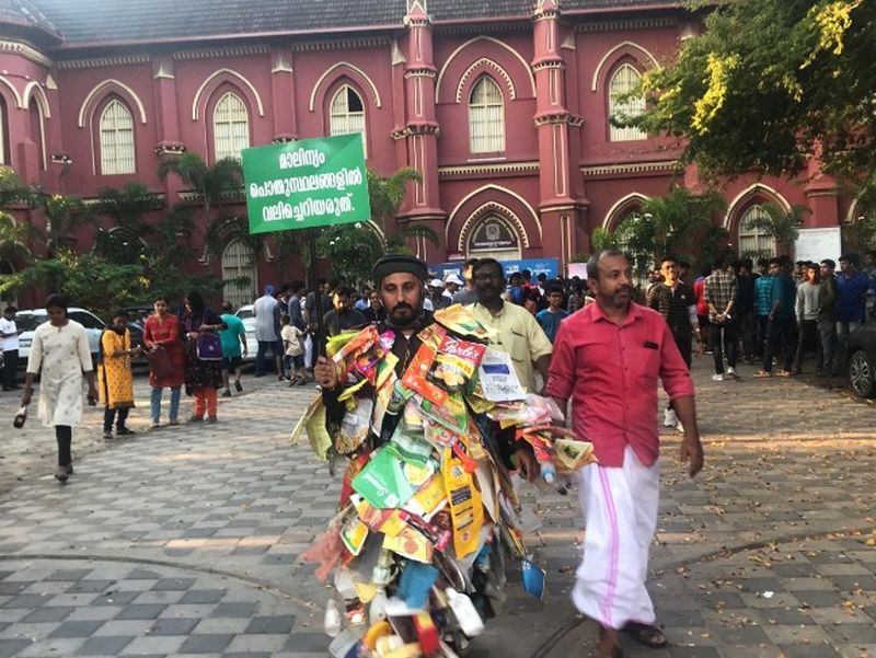 Spreading Awareness on Littering, Man Walks 100 kilometers covered in Plastic Waste