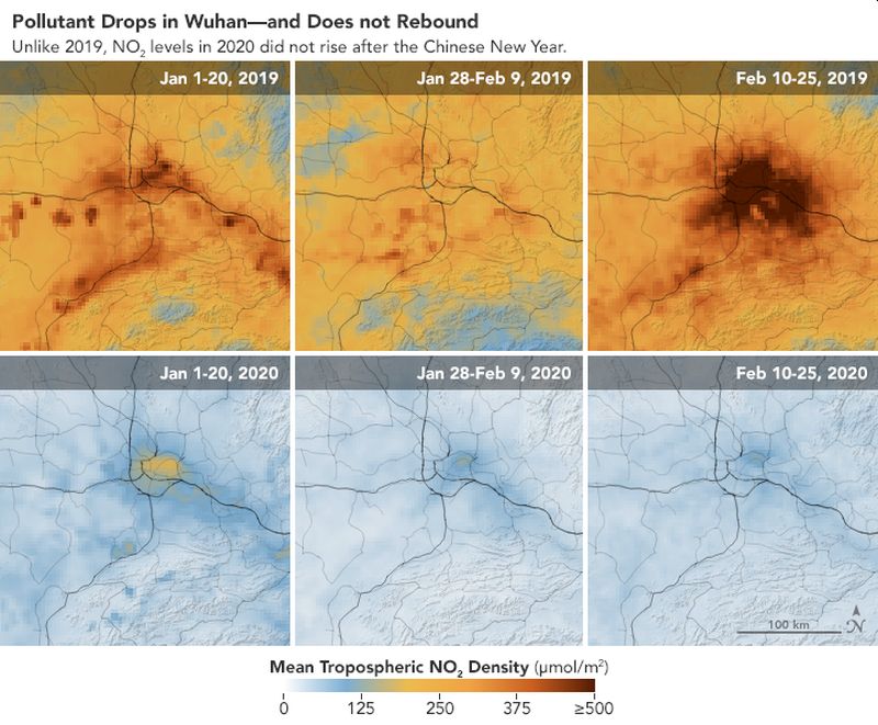 NASA Images Reveal Decline in Air Pollution in China Owing to Coronavirus Shutdown