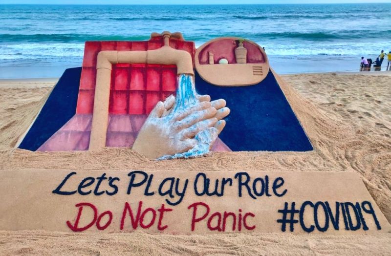 WHO Acknowledges Sudarsan Pattnaik’s for Creating Awareness on COVID-19 Through His Sand Art