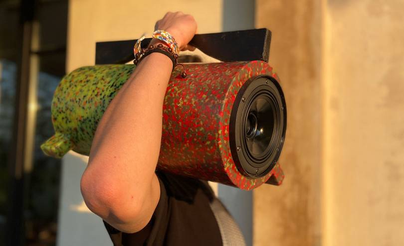 Ecopixel Ghetto Blaster speaker made from recycled material