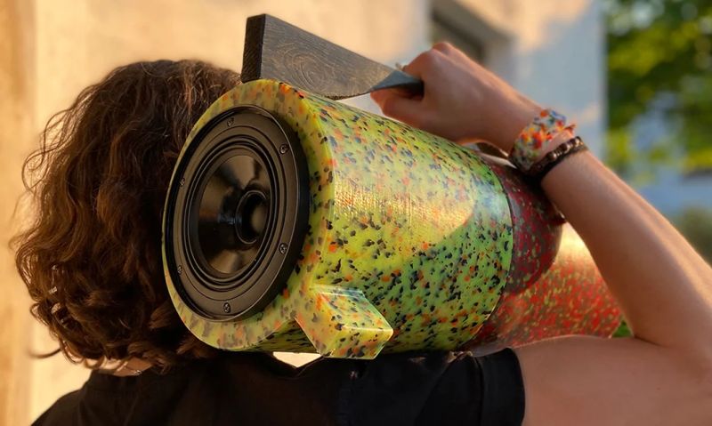 Ecopixel’s Ghetto Blaster is Bluetooth Stereo Made out of Recycled Plastic
