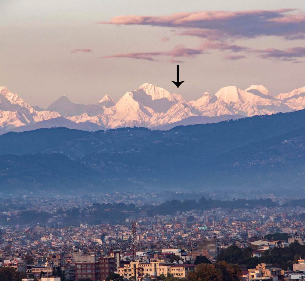 Mount Everest Visible From Kathmandu Valley Nepal