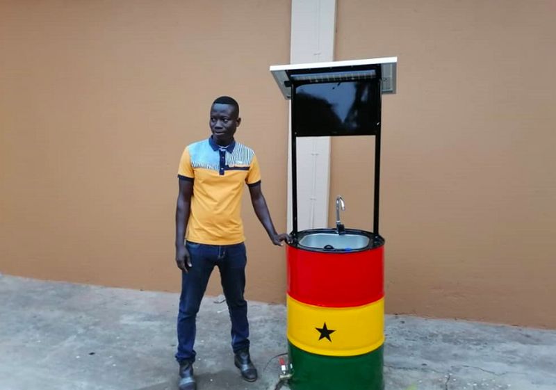 Invention of Solar-Powered Hand Washbasin in Ghana to Battle Coronavirus