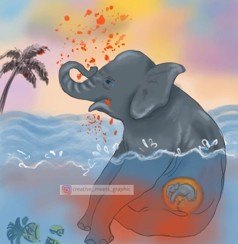 Pregnant Elephant Killed in Kerala - Artwork