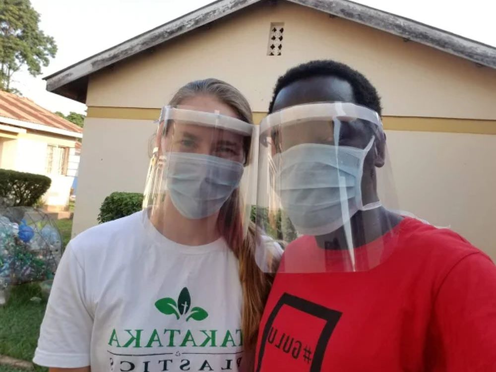 Ugandan Startup Turns Plastic Waste into COVID-19 Face Shields