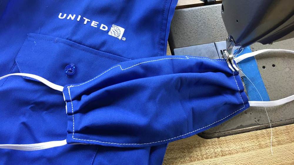 United Airlines Upcycles Old Uniforms into Non Medical Face Masks