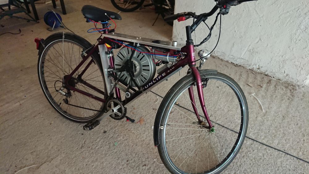 Man Builds Electric Bike out of Washing Machine Parts