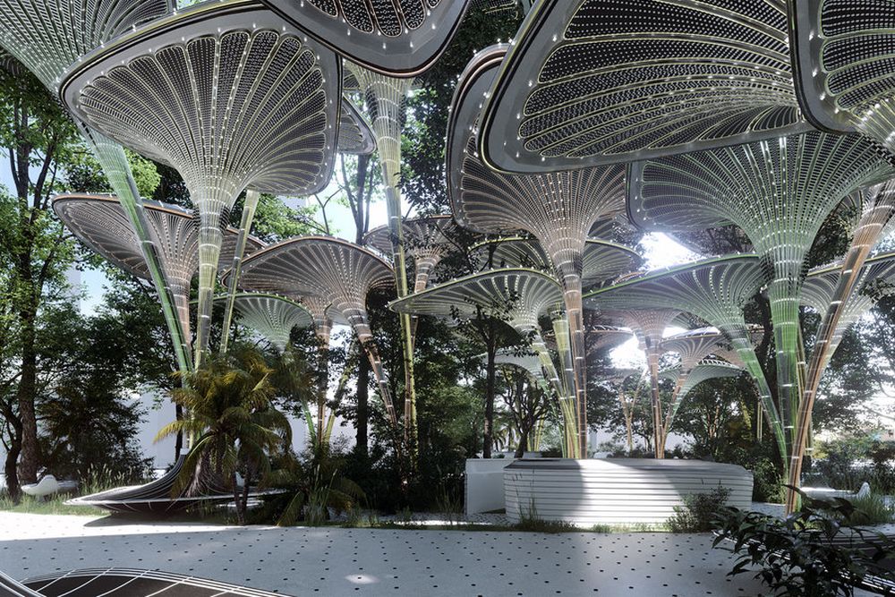“The Oasys” Breathing Palm System to Combat Warming Abu Dhabi Climate