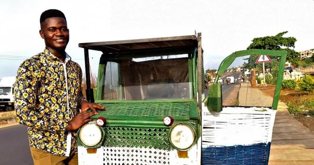 Student Builds Solar-Powered Car from Trash and Scraps in Sierra Leone