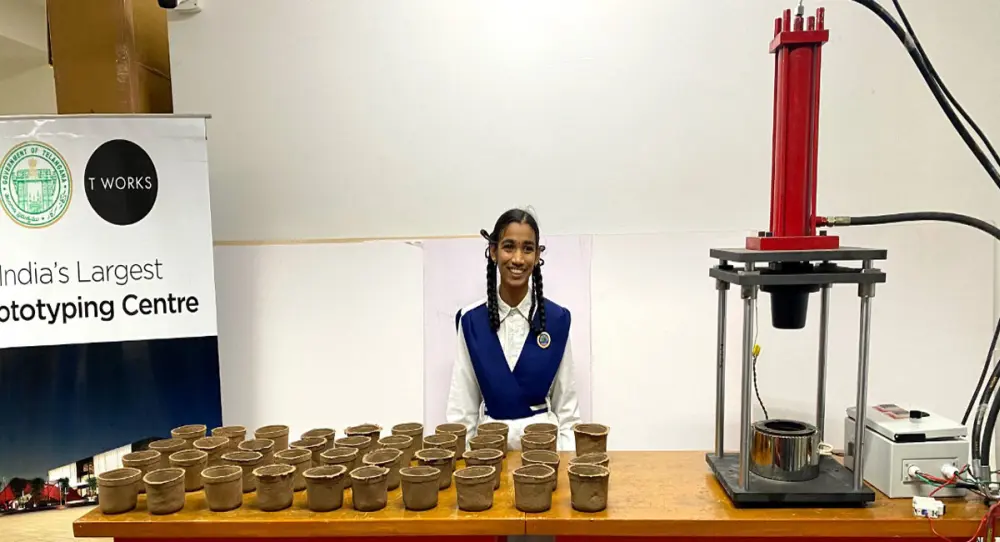 Young Girl Makes Bio-Degradable Planter Pots from Groundnut Shells