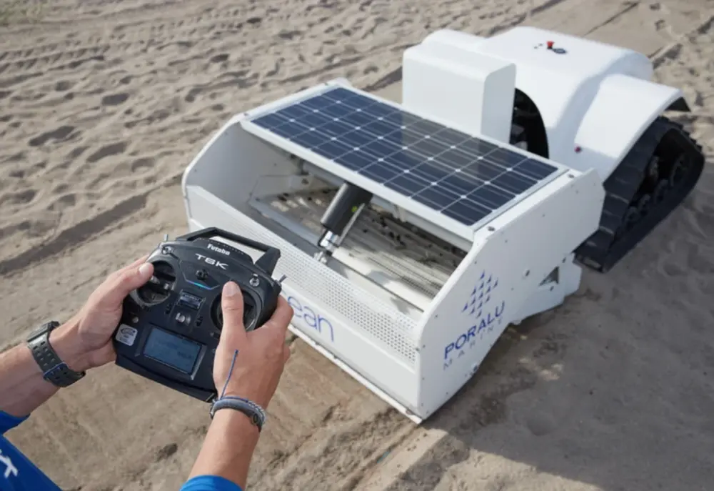BeBot Beach-Cleaning Robot Sieves Sand to Collect Small Trash Pieces