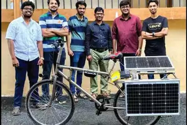 Engineering Students Have built a solar Powered E-Cycle at Goa