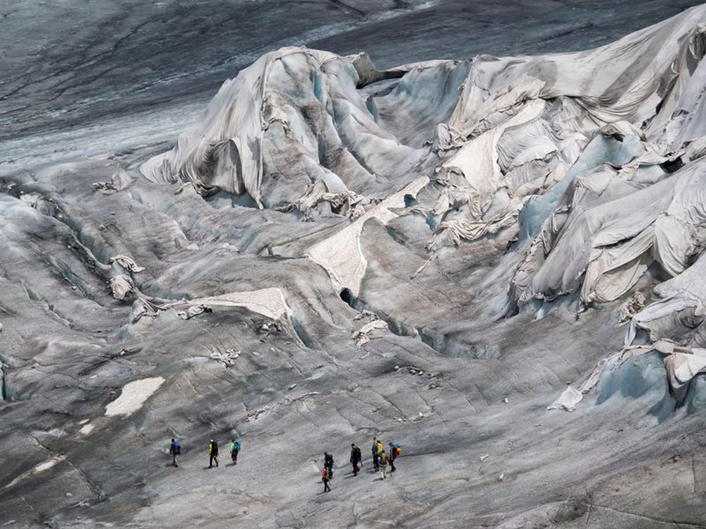 Blankets are Being used to Keep the Glaciers Cool at a Resort in Switzerland