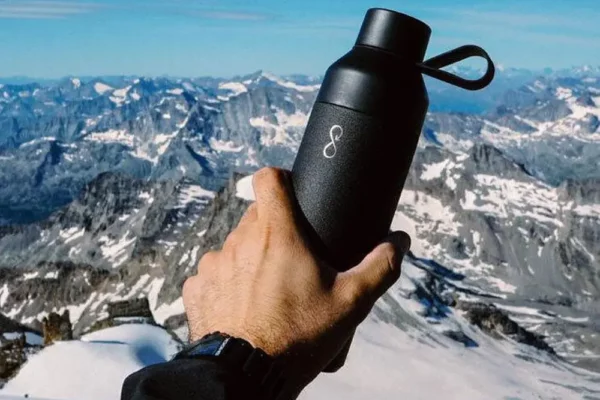 Reusable Big Ocean Bottle is made from Upcycled Ocean Plastic