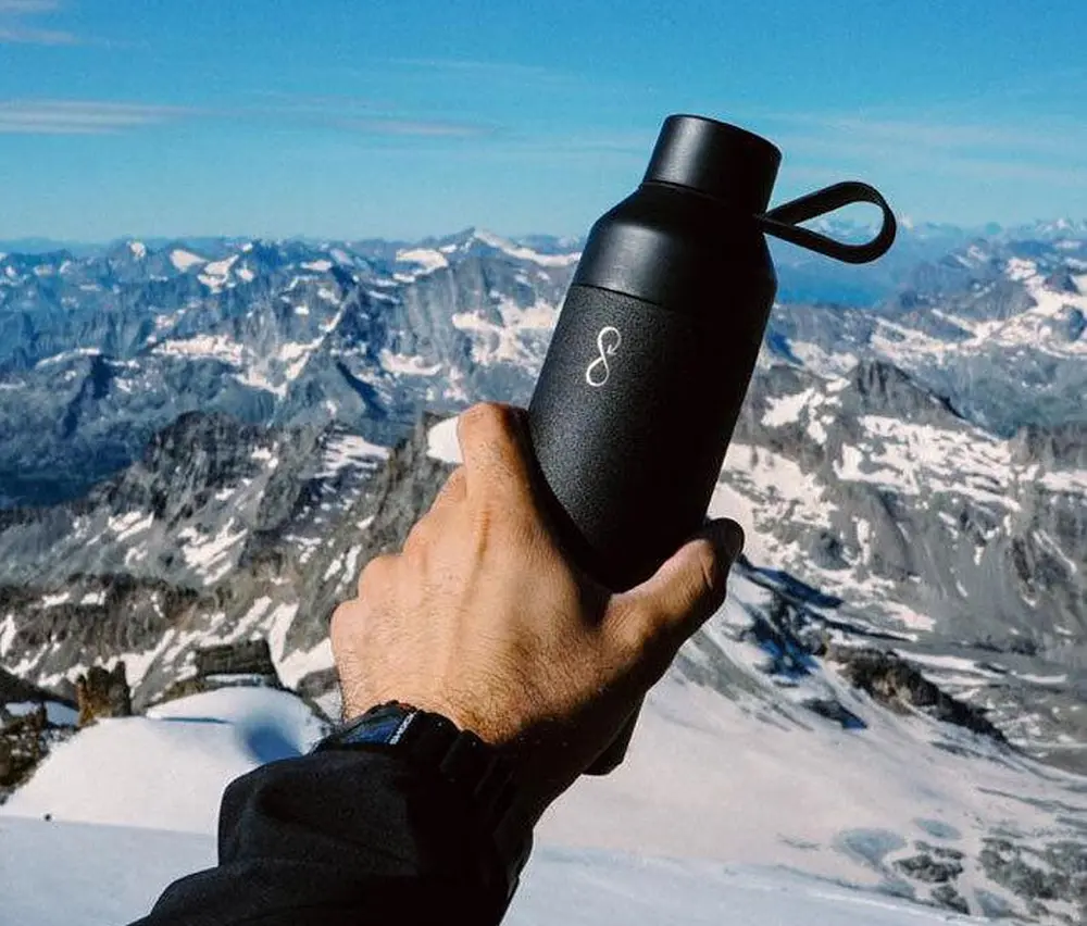 Reusable Big Ocean Bottle is made from Upcycled Ocean Plastic