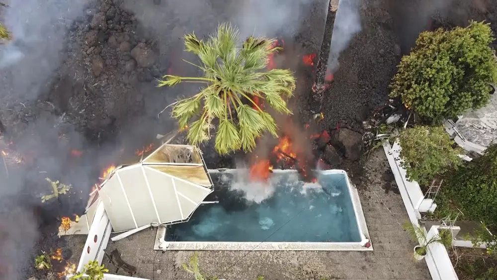 River of Lava from Volcanic Eruption Destroys Homes on La Palma Island