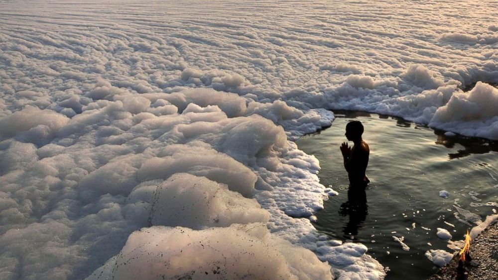 Pictures Explaining Reasons Behind Yamuna’s Foam-Filled Plight