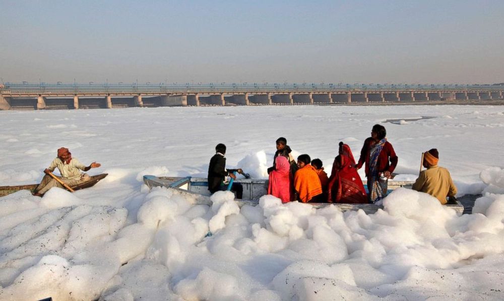 Pictures Explaining Reasons Behind Yamuna’s Foam-Filled Plight 