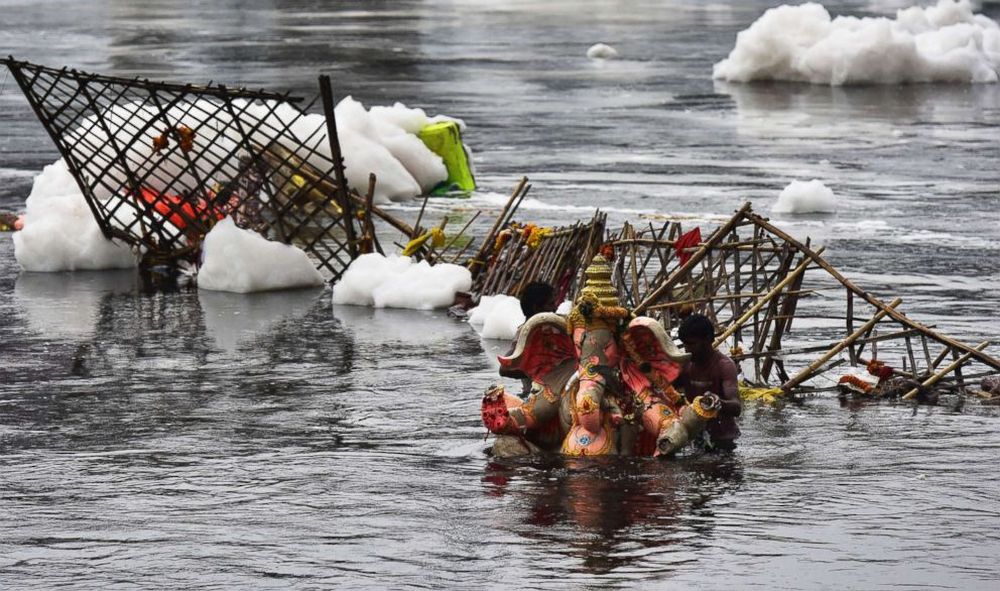 Pictures Explaining Reasons Behind Yamuna’s Foam-Filled Plight 