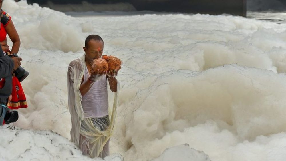 Pictures Explaining Reasons Behind Yamuna’s Foam-Filled Plight 