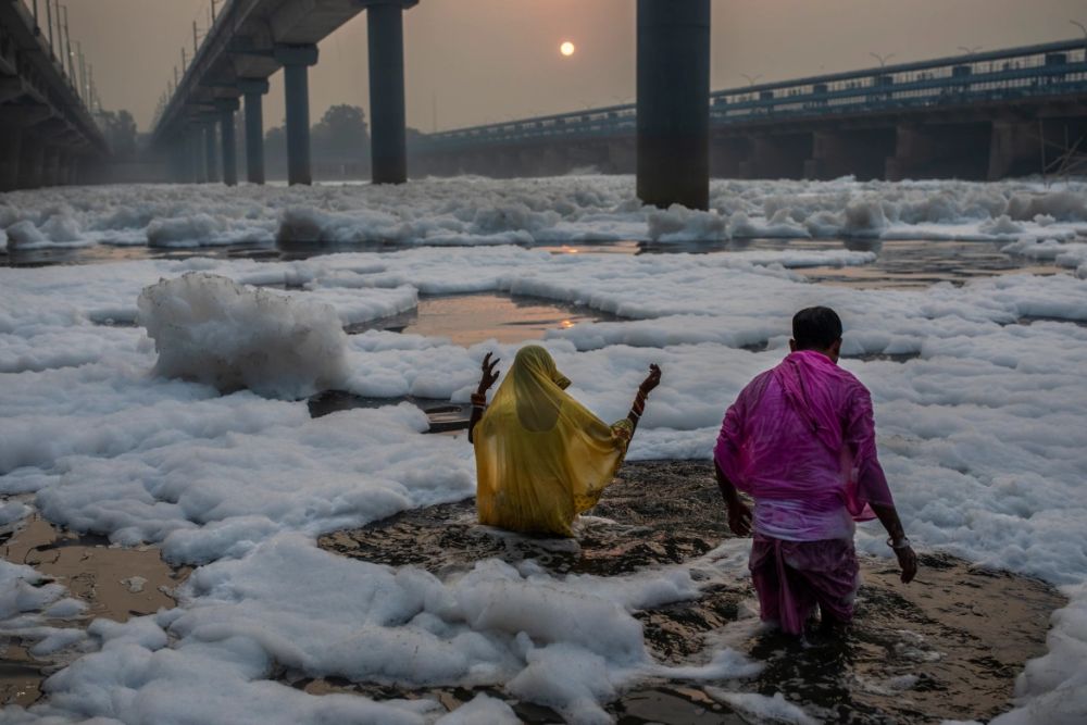 Pictures Explaining Reasons Behind Yamuna’s Foam-Filled Plight