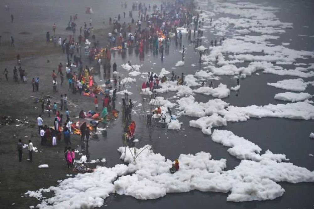 Pictures Explaining Reasons Behind Yamuna’s Foam-Filled Plight 